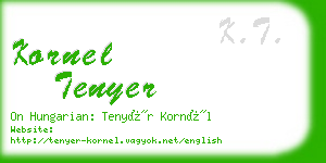 kornel tenyer business card